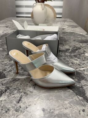 Newbella Silver Strap Heels